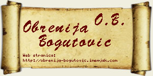 Obrenija Bogutović vizit kartica